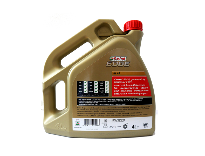 嘉實多 全合成機油 極護EDGE FST 5W-40 C3 SN 4L裝-第2張圖片-鄭州市冠恒貿易有限公司【官方網站】-車用潤滑油服務專家