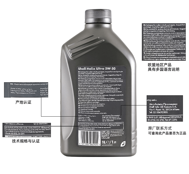 殼牌 超凡喜力Helix Ultra 5W-30 A3/B4 SL 1L裝-第4張圖片-鄭州市冠恒貿易有限公司【官方網站】-車用潤滑油服務專家